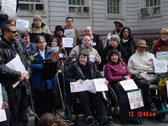 Photo of disabled people at press conference